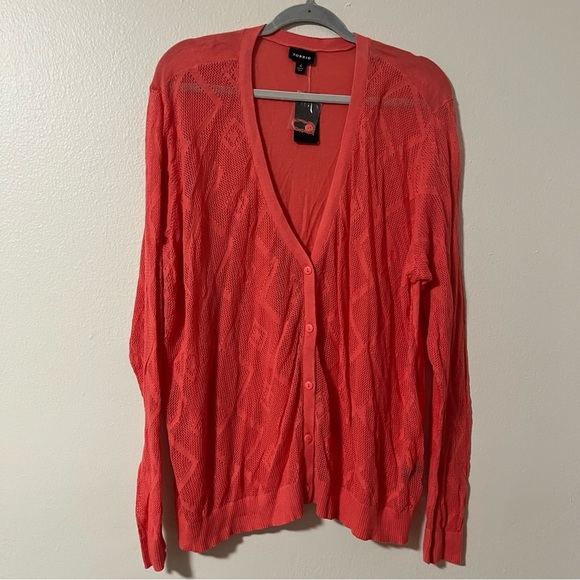 NWT Torrid Orange Open Knit Cardigan Size 4 lightweight fall transition lace - Picture 2 of 6